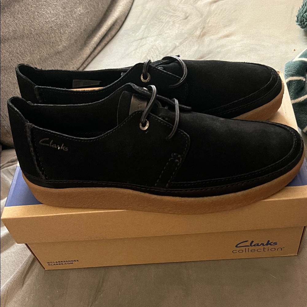 Clarks Black Suede Men's Oakpark Lace Shoes
